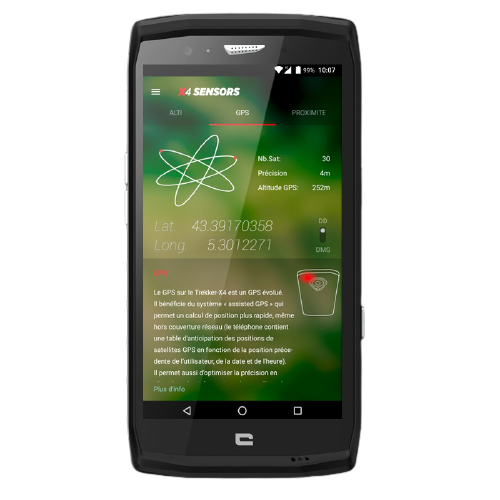Application X-SENSORS sur smartphone Crosscall