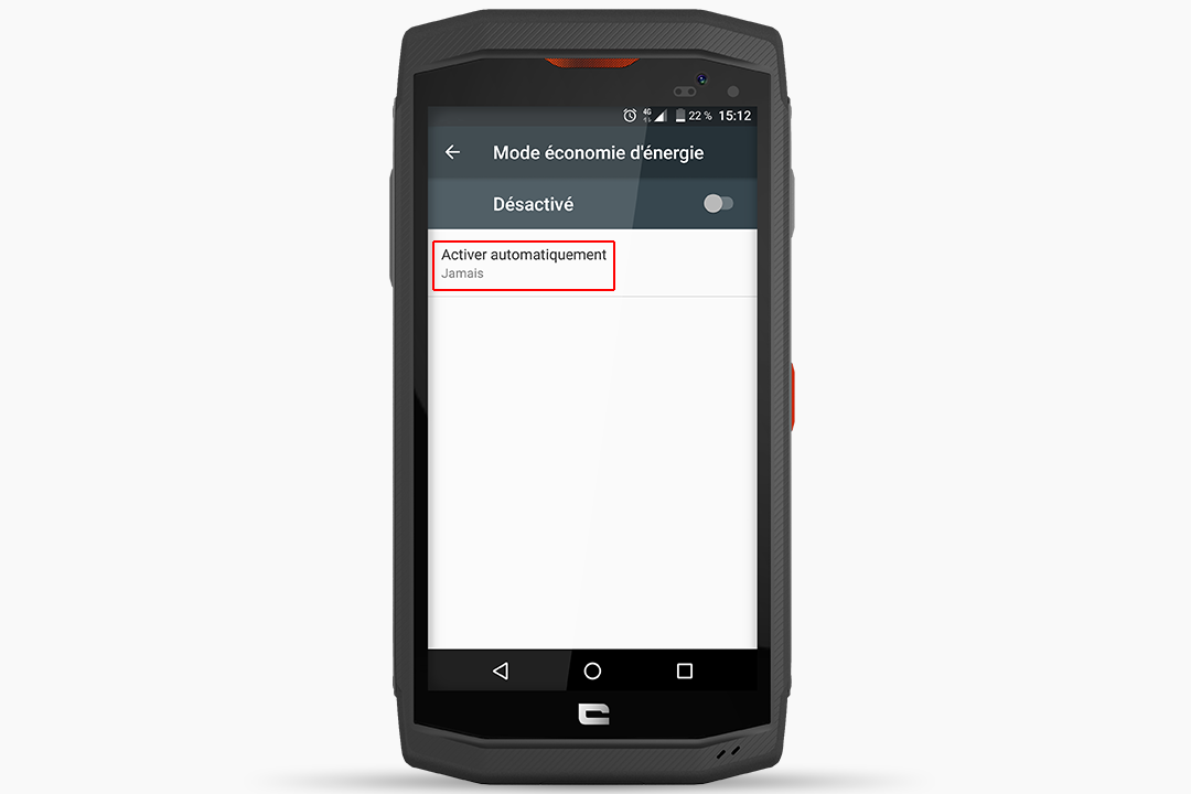Activation automatique du mode économie d'énergie Crosscall