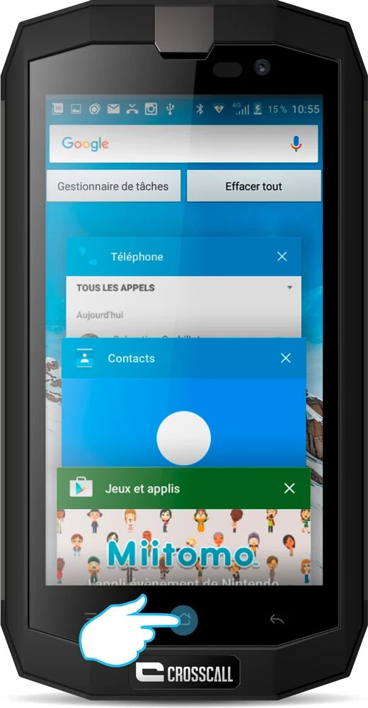 Fermer application en cours utilisation smartphone Crosscall