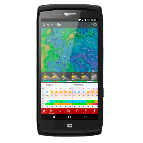 Application Windy.com sur smartphone Crosscall