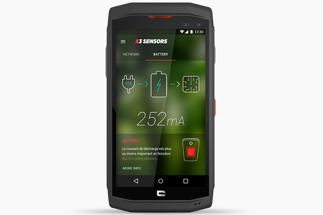 Consommation batterie TREKKER-X3 smartphone Crosscall