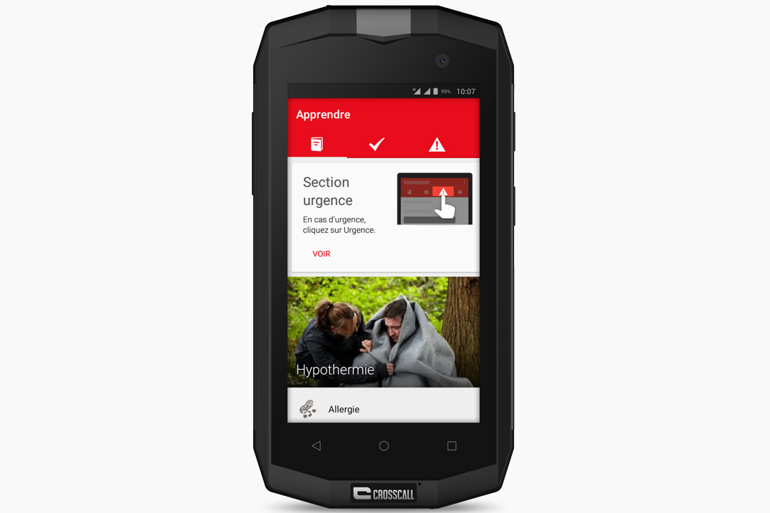Aplicación L'Appli qui souve 2.0 en el smartphone Crosscall
